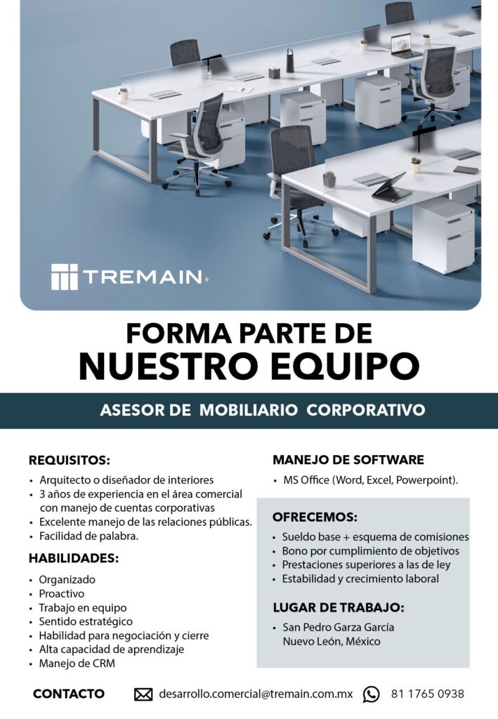 Asesora de mobiliario corporativo