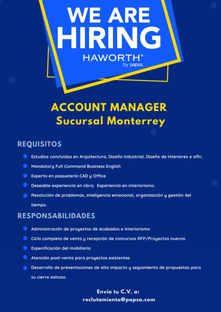 Haworth by papsa – Account Manager