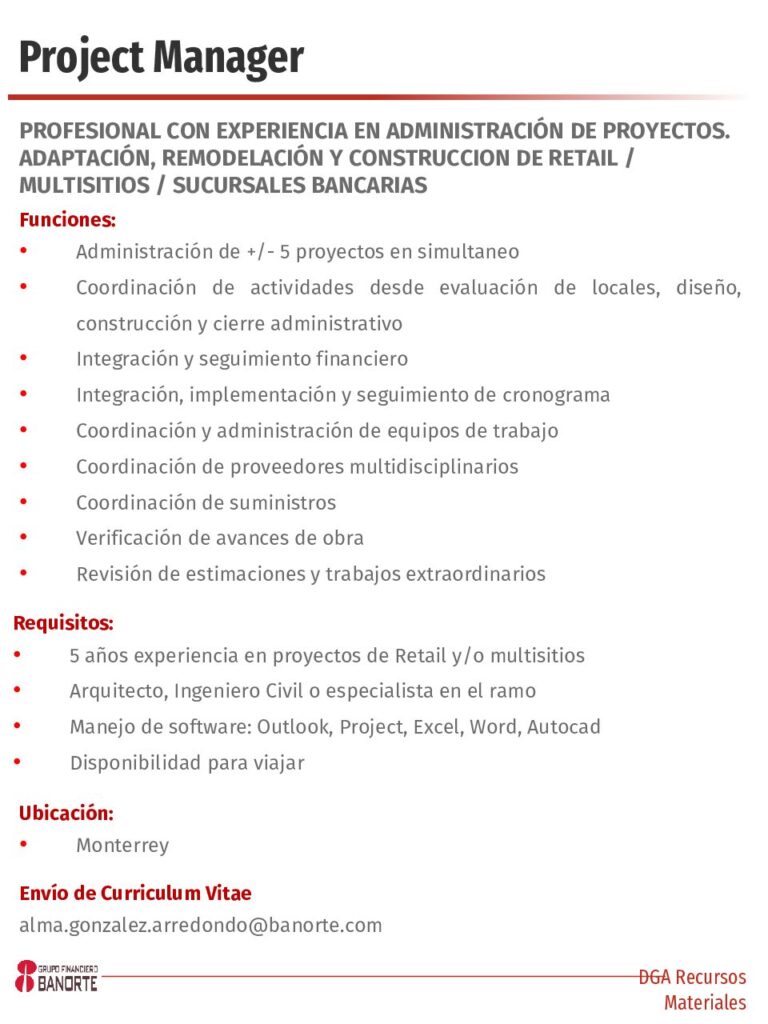 Project Manager Banorte