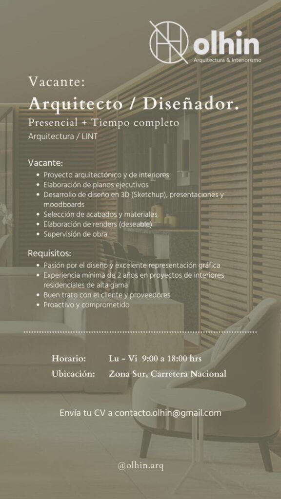 Vacante Arquitecto Diseñador