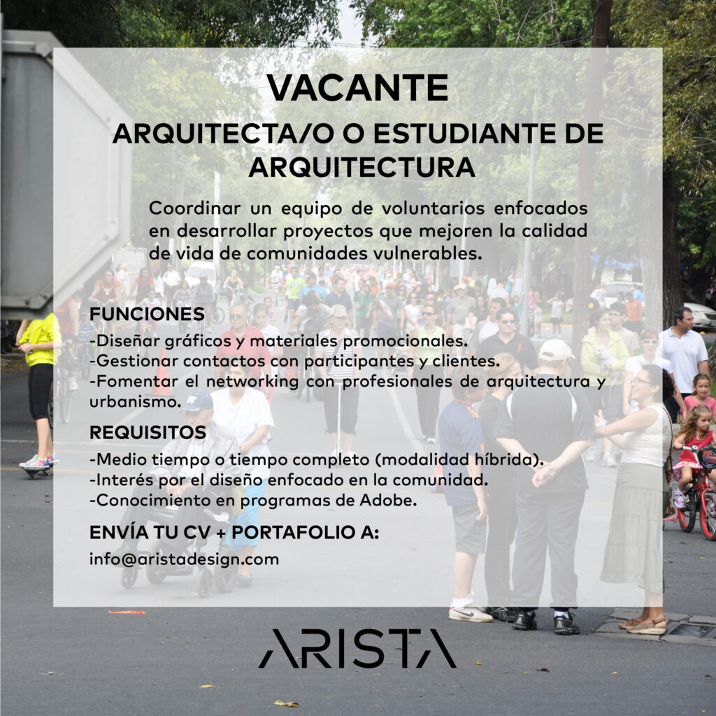 Arquitecta/o o estudiante de arquitectura para voluntariado