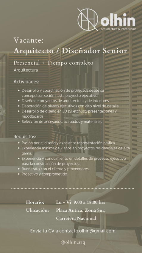 Arquitecta/ Diseñadora Senior