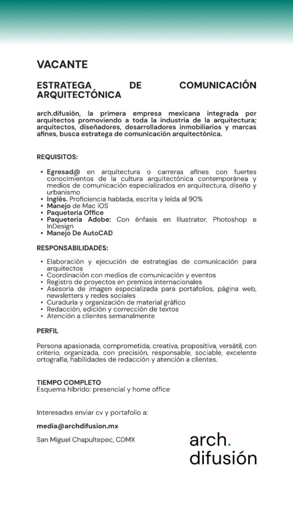 Estratega de Comunicación Arquitectónica